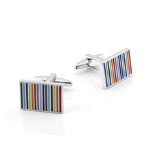 Load image into Gallery viewer, Colorful Striped Cufflink Multi-Color Paint Men's and Women's High-End French Cufflink
