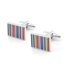Load image into Gallery viewer, Colorful Striped Cufflink Multi-Color Paint Men's and Women's High-End French Cufflink
