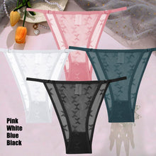Load image into Gallery viewer, 4PCS/Set Sexy Lace Panties Women Solid Low Waist Transparent Briefs Female Breathable Underwear Soft Intimates Lingerie
