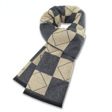 Load image into Gallery viewer, New Men's Wool Blend Jacquard Plaid Scarf Men's Winter Warm Thickened Plaid
