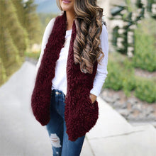 Load image into Gallery viewer, Ladies Women Sexy Lady Faux-Fur' Solid Casual Sleeveless Warm Vest Waistcoat
