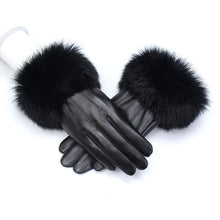 Load image into Gallery viewer, Korean Style High-End Full-Grain Sheepskin Touch Screen Fleece Lined Padded Warm Keeping Leather Gloves
