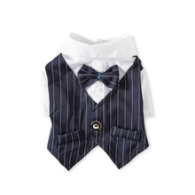 Load image into Gallery viewer, Tuxedo Bowtie Gentleman Dog Formal Shirt Clothes Dog Tuxedo Pet Dog Costumes Wedding Suit
