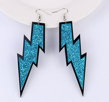 Load image into Gallery viewer, 6 Color Acrylic Neon Dangle Drop Earrings for Women Exaggerated Retro Fluorescent Green Lightning Long Earring Bar Party Jewelry
