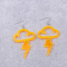 Load image into Gallery viewer, 6 Color Acrylic Neon Dangle Drop Earrings for Women Exaggerated Retro Fluorescent Green Lightning Long Earring Bar Party Jewelry
