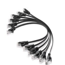 Load image into Gallery viewer, 6pack 15cm 50cm 1m 2m3m5m10m 30m 98FT cable CAT6 Flat UTP Ethernet Network Cable RJ45 Patch LAN cable black/ blue / white color
