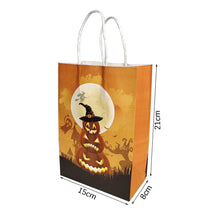 Load image into Gallery viewer, 6Pcs Halloween Paper Bags Ghost Pumpkin Orange Biscuit Candy Gift Bags for Kids Halloween Party Decoations Supplies 21x15x8cm
