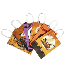 Load image into Gallery viewer, 6Pcs Halloween Paper Bags Ghost Pumpkin Orange Biscuit Candy Gift Bags for Kids Halloween Party Decoations Supplies 21x15x8cm
