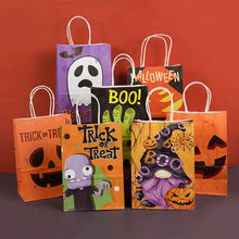 Load image into Gallery viewer, 6Pcs Halloween Paper Gift Bag Trick Or Treat Pumpkin Ghost Candy Cookie Snack Treat Bags Kids Halloween Party Gift Packaging
