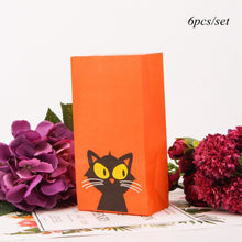 Load image into Gallery viewer, 6PCS Halloween Paper Candy Box Gift Bags Colorful Cat Pumpkin Bat Cookie Candy Boxes Happy Halloween Party Kid Gifts Supplies
