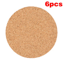 Load image into Gallery viewer, 6Pcs Handy Round Shape Dia 9cm Plain Natural Cork Coasters Wine Drink Coffee Tea Cup Mats Table Pad For Home Office Kitchen
