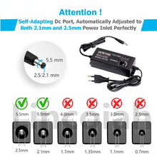 Load image into Gallery viewer, Adjustable AC To DC Power Supply 3V 5V 6V 9V 12V 15V 18V 24V 1A 2A 5A Power Supply Adapter Universal 220V To 12 V Volt Adapter

