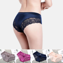 Load image into Gallery viewer, Women Sexy Lace Side Underwear Seamless Breathable Hollow Briefs Solid Color Woman Nylon Low Rise Lingerie Sexy UnderwearPanties
