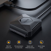 Load image into Gallery viewer, USB 3.0 to SATA Adapter Cable for 3.5 / 2.5 Inch SSD HDD SATA III Hard Drive Disk Serial ATA Converter with 12V/2A Power Adapter
