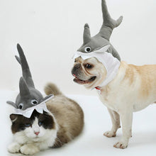 Load image into Gallery viewer, Shark Design Dog Cat Puppy Hat Halloween Cosplay Cap Mane Pet Costume Fashion Pet Hats Warm and Cute
