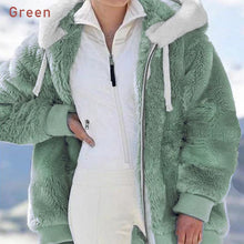 Load image into Gallery viewer, Women Warm Coat Zipper Overcoat Long Sleeve Solid Fluffy Fake Fur Outwear Thick Winter Casual
