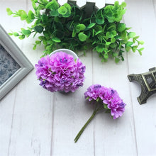 Load image into Gallery viewer, 6pcs Silk Stamen Artificial Flower Bouquet Wedding Party Decoration DIY Handmade Wreath Gift Scrapbooking Craft Fake Flowers
