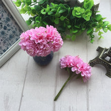 Load image into Gallery viewer, 6pcs Silk Stamen Artificial Flower Bouquet Wedding Party Decoration DIY Handmade Wreath Gift Scrapbooking Craft Fake Flowers
