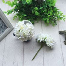 Load image into Gallery viewer, 6pcs Silk Stamen Artificial Flower Bouquet Wedding Party Decoration DIY Handmade Wreath Gift Scrapbooking Craft Fake Flowers
