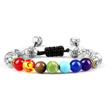 Load image into Gallery viewer, 7 Chakra Bracelet Men Black Lava Tiger Eye Stones Healing Balance Beads Reiki Buddha Prayer Natural Stone Yoga Bracelets Bangles
