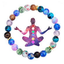 Load image into Gallery viewer, 7 Chakra Healing Beaded Bracelet Natural Lava Stone Tiger Eye Beads Bracelet 8MM For Women Men Fashion Yoga Jewelry
