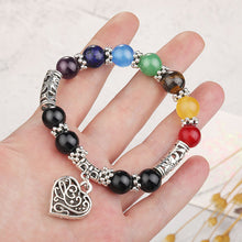 Load image into Gallery viewer, 7 Chakra Healing Beaded Bracelet Natural Lava Stone Tiger Eye Beads Bracelet 8MM For Women Men Fashion Yoga Jewelry
