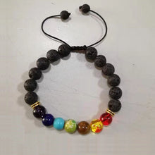 Load image into Gallery viewer, 7 Chakra Healing Beaded Bracelet Natural Lava Stone Tiger Eye Beads Bracelet 8MM For Women Men Fashion Yoga Jewelry
