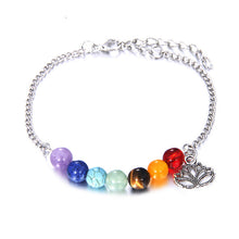 Load image into Gallery viewer, 7 Chakra Healing Beaded Bracelet Natural Lava Stone Tiger Eye Beads Bracelet 8MM For Women Men Fashion Yoga Jewelry
