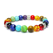 Load image into Gallery viewer, 7 Chakra Healing Beaded Bracelet Natural Lava Stone Tiger Eye Beads Bracelet 8MM For Women Men Fashion Yoga Jewelry
