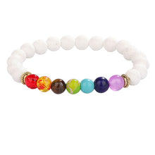 Load image into Gallery viewer, 7 Chakra Healing Beaded Bracelet Natural Lava Stone Tiger Eye Beads Bracelet 8MM For Women Men Fashion Yoga Jewelry
