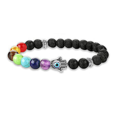 Load image into Gallery viewer, 7 Chakra Healing Beaded Bracelet Natural Lava Stone Tiger Eye Beads Bracelet 8MM For Women Men Fashion Yoga Jewelry
