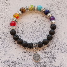 Load image into Gallery viewer, 7 Chakra Healing Beaded Bracelet Natural Lava Stone Tiger Eye Beads Bracelet 8MM For Women Men Fashion Yoga Jewelry

