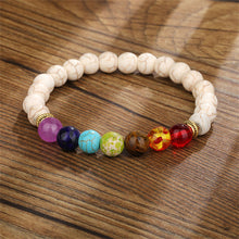 Load image into Gallery viewer, 7 Chakra Healing Beaded Bracelet Natural Lava Stone Tiger Eye Beads Bracelet 8MM For Women Men Fashion Yoga Jewelry
