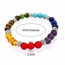 Load image into Gallery viewer, 7 Chakra Healing Beaded Bracelet Natural Lava Stone Tiger Eye Beads Bracelet 8MM For Women Men Fashion Yoga Jewelry
