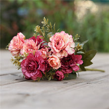 Load image into Gallery viewer, 7 forks / bouquet peony fake flower silk flower peony bouquet wedding home decoration fake peony rose
