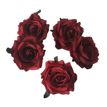 Load image into Gallery viewer, 5pcs artificial roses white silk fake roses flower faux heads high quality DIY wedding home decoration scrapbook accessories
