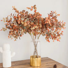 Load image into Gallery viewer, 70cm Autumn Style Eucalyptus Leaf Simulation Silk Plants Fake Flowers Branch Rack Potted DIY Garden Wedding Party Home Decor
