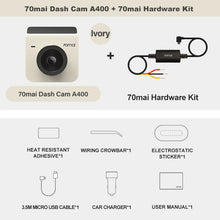 Load image into Gallery viewer, 70mai Dash Cam A400 1440P Resolution 145° FOV Car DVR Dual Channel Front and Back Sight Cam APP Control Multi DVR Car Recorder
