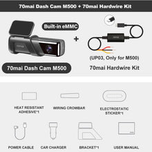 Load image into Gallery viewer, 70mai Dash Cam M500 Card 1944P 170FOV Car DVR Dash Camera Recorder Support GPS ADAS 24H Parking Monitoring Built-in eMMC Storage
