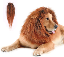 Load image into Gallery viewer, Lion Mane for Dog Costumes, Dog Lion Mane, Realistic Lion Wig Halloween Costumes for Dogs (Brown)
