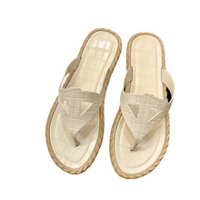 Load image into Gallery viewer, Summer Fashion Straw Woven Hemp Rope Flip-Flops Women's Shoes Seaside Beach Vacation Flip-Flops
