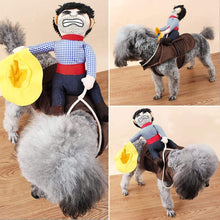 Load image into Gallery viewer, Cowboy Rider Halloween Costumes for Dogs Clothes Knight Style with Doll Hat for Halloween Day Pet Costume
