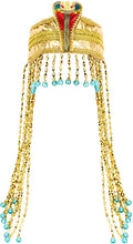 Load image into Gallery viewer, Women's Egyptian Headband Snake Beaded Headpiece Women's Egyptian Costume Accessory Beaded Headdress
