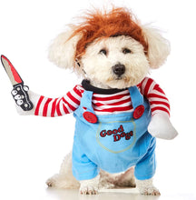 Load image into Gallery viewer, Impoosy Halloween Dog Costume Funny Pet Doll Clothes Cosplay Party Apparel Outfits for Small and Medium Dogs Cats (M,Neck:9-11)
