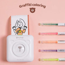 Load image into Gallery viewer, Portable Bear Pocket Printer Mini Bluetooth Wireless PeriPage Thermal Printer Compatible with Android iOS Windows Kids Gifts White 203DPI
