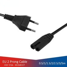 Load image into Gallery viewer, Power Cable Extension 2 Prong Cable Flat Cord IEC320 C7 Figure 8 Power Extension Cable For Laptop Samsung LG TV PS 4 Xbox one
