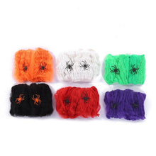 Load image into Gallery viewer, Halloween Spider Web Decorations with 2 Extra Fake Spiders White Cotton Cobweb for Haunted House Halloween Party Decor
