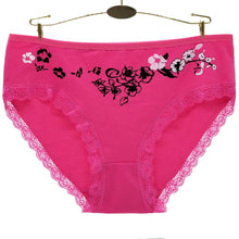 Load image into Gallery viewer, 6 PCS/LOT Underwear Women Panties Cotton Mid Rise Flowers Print Lace Sexy Briefs Plus Size Ladies Knickers for Women
