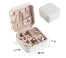 Load image into Gallery viewer, Jewelry Storage Box Portable Earrings Ring PU Leather Holders Case

