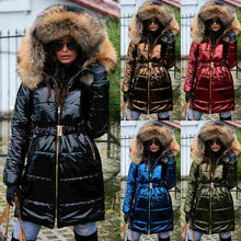Load image into Gallery viewer, Women's Fashion Winter Warm Down Jacket Thick Slim Flash Coat Down Outdoor Hood Parka Long Slim Jacket
